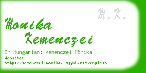 monika kemenczei business card